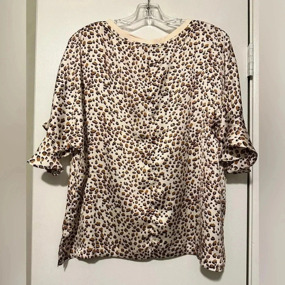 NWT Hayden Los Angeles leopard oversized blouse size M - Picture 2 of 5